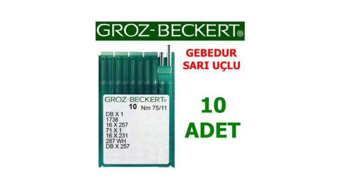 Groz Beckert DB X 1 Düz Makine İğnesi (Gebedur - Sarı Uç - İnce Dip)